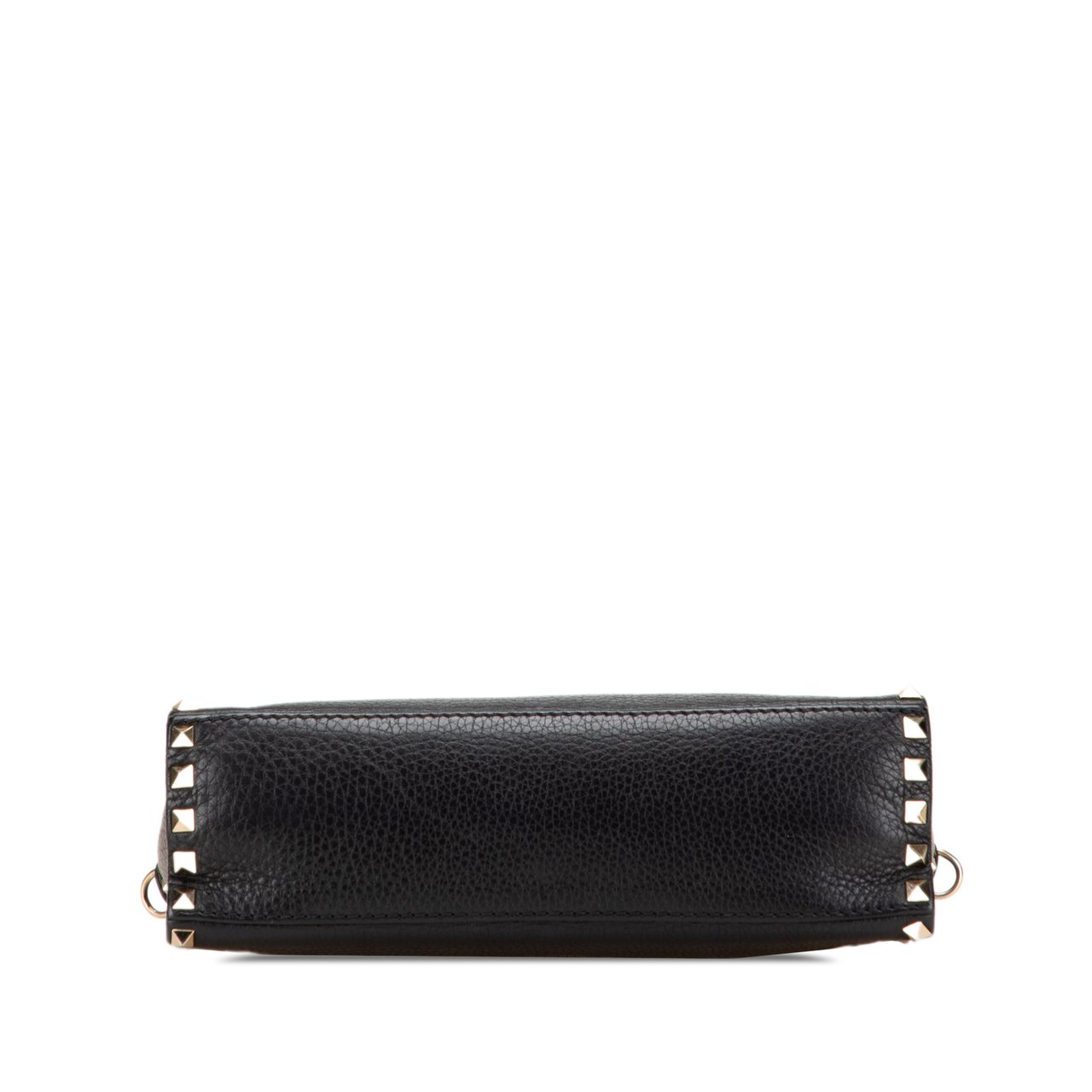 Valentino Small Pebbled Calfskin Rockstud Single Handle Flap Zwart