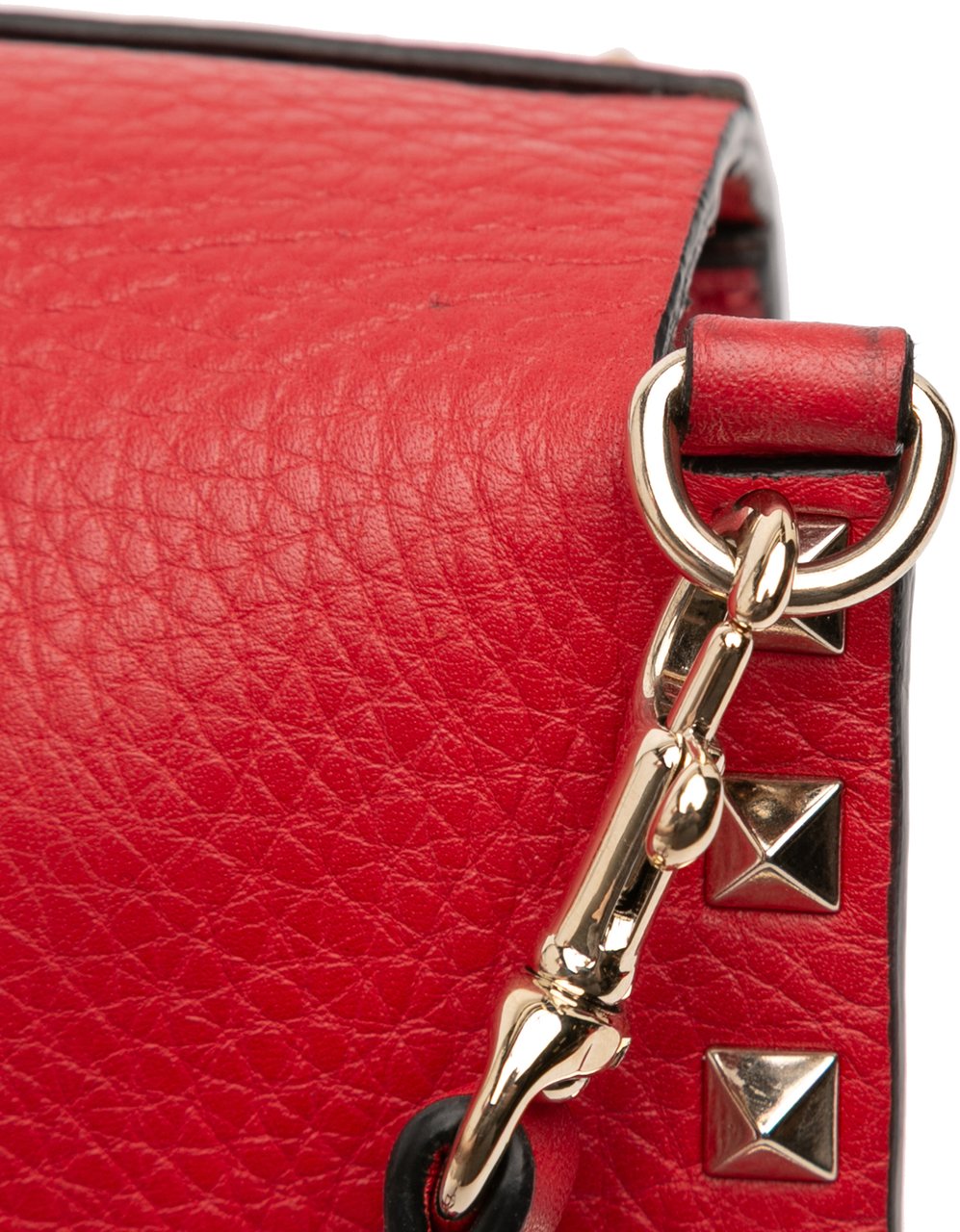 Valentino Small Grained Calfskin Rockstud Crossbody Rood