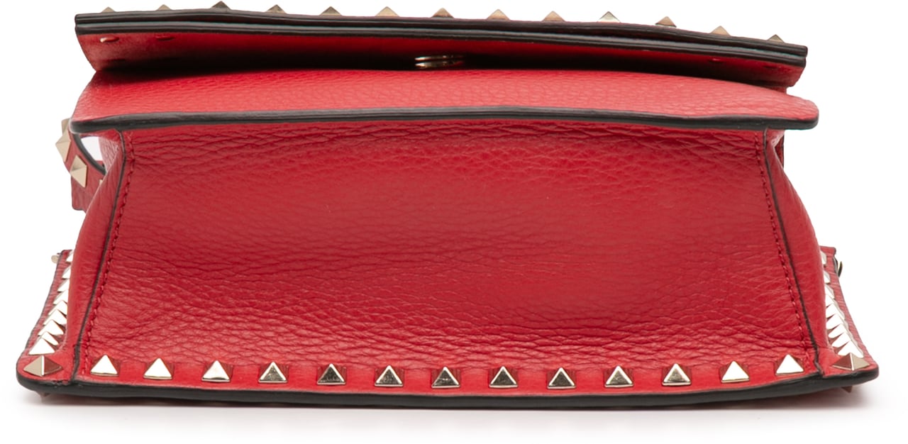Valentino Small Grained Calfskin Rockstud Crossbody Rood
