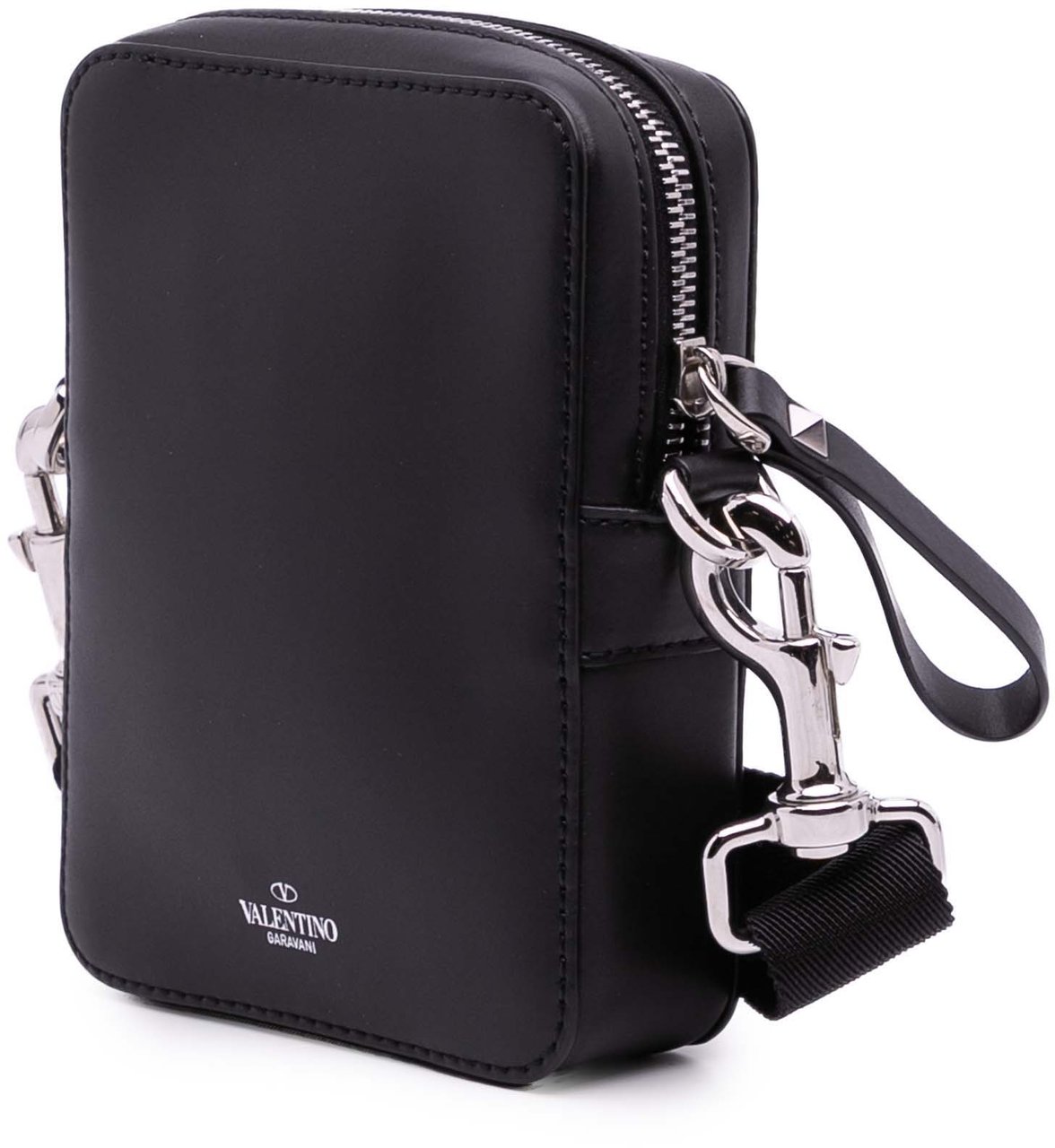 Valentino Small Leather VLTN Crossbody Zwart