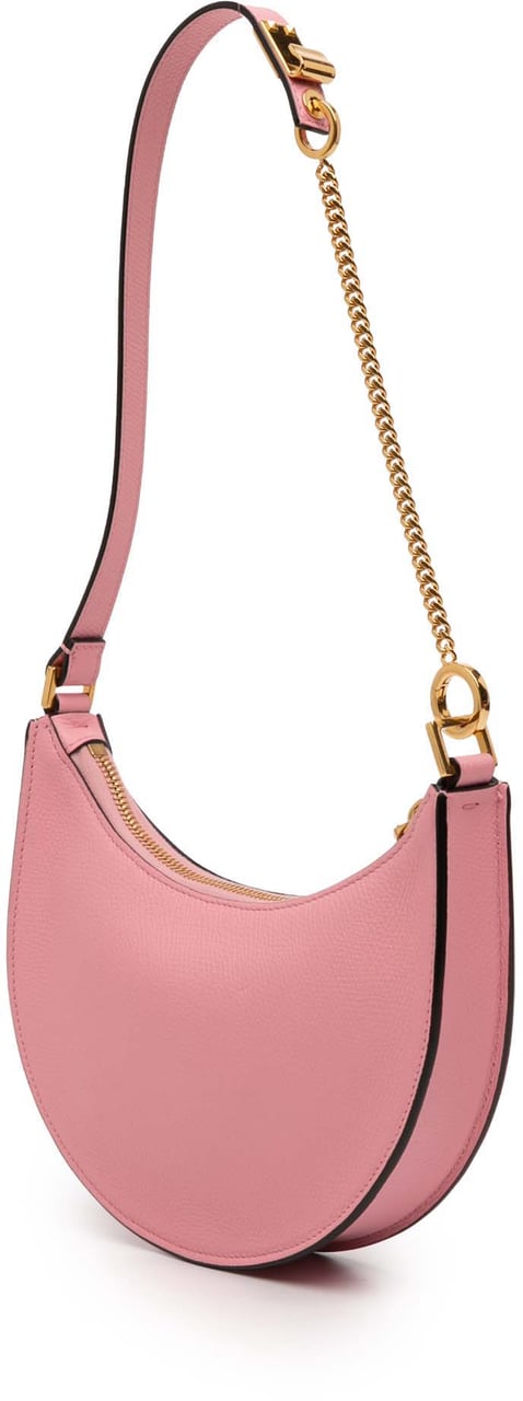 Valentino Mini Grainy Calfskin VLogo Hobo Roze