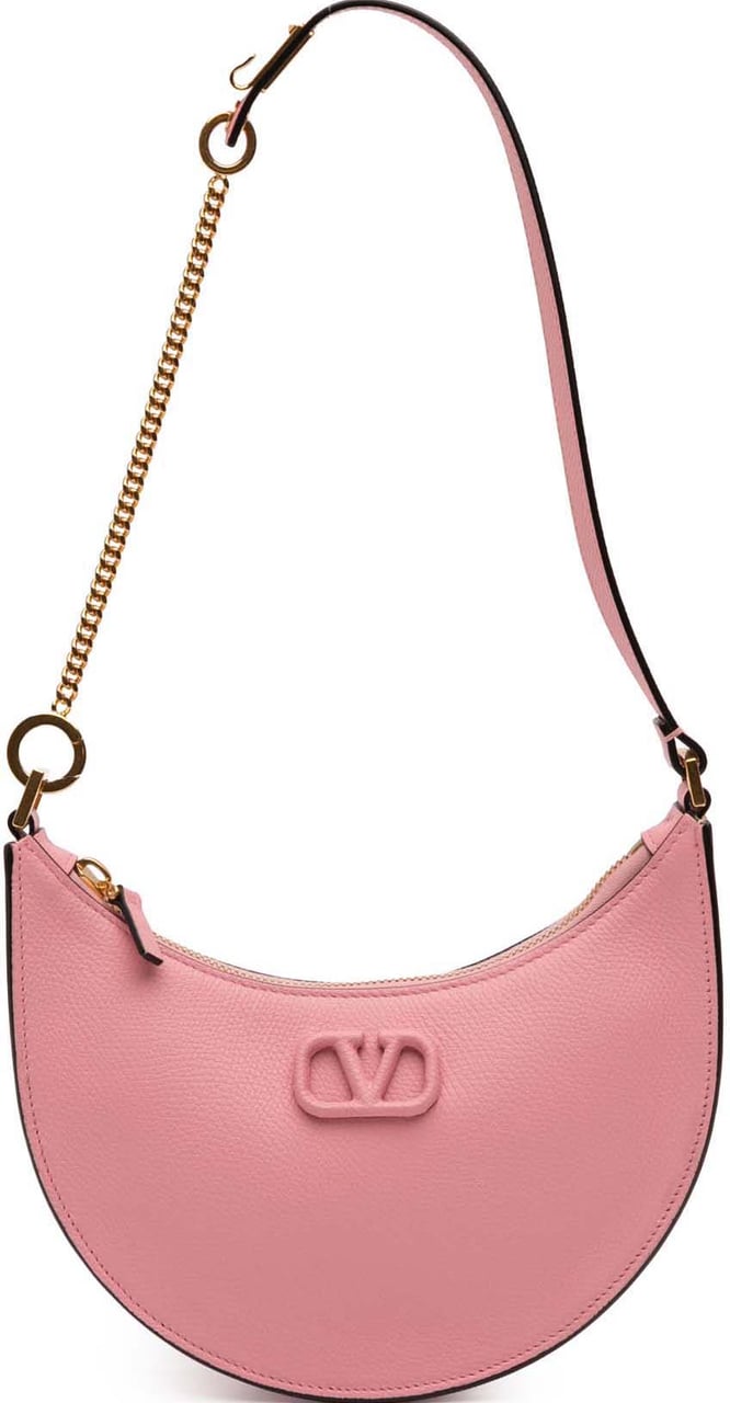 Valentino Mini Grainy Calfskin VLogo Hobo Roze