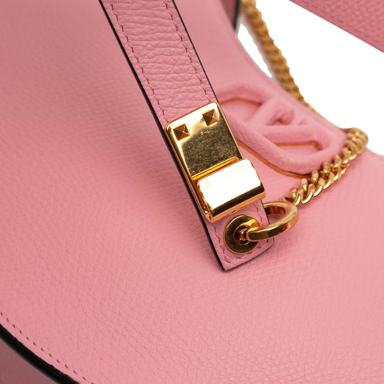 Valentino Mini Grainy Calfskin VLogo Hobo Roze