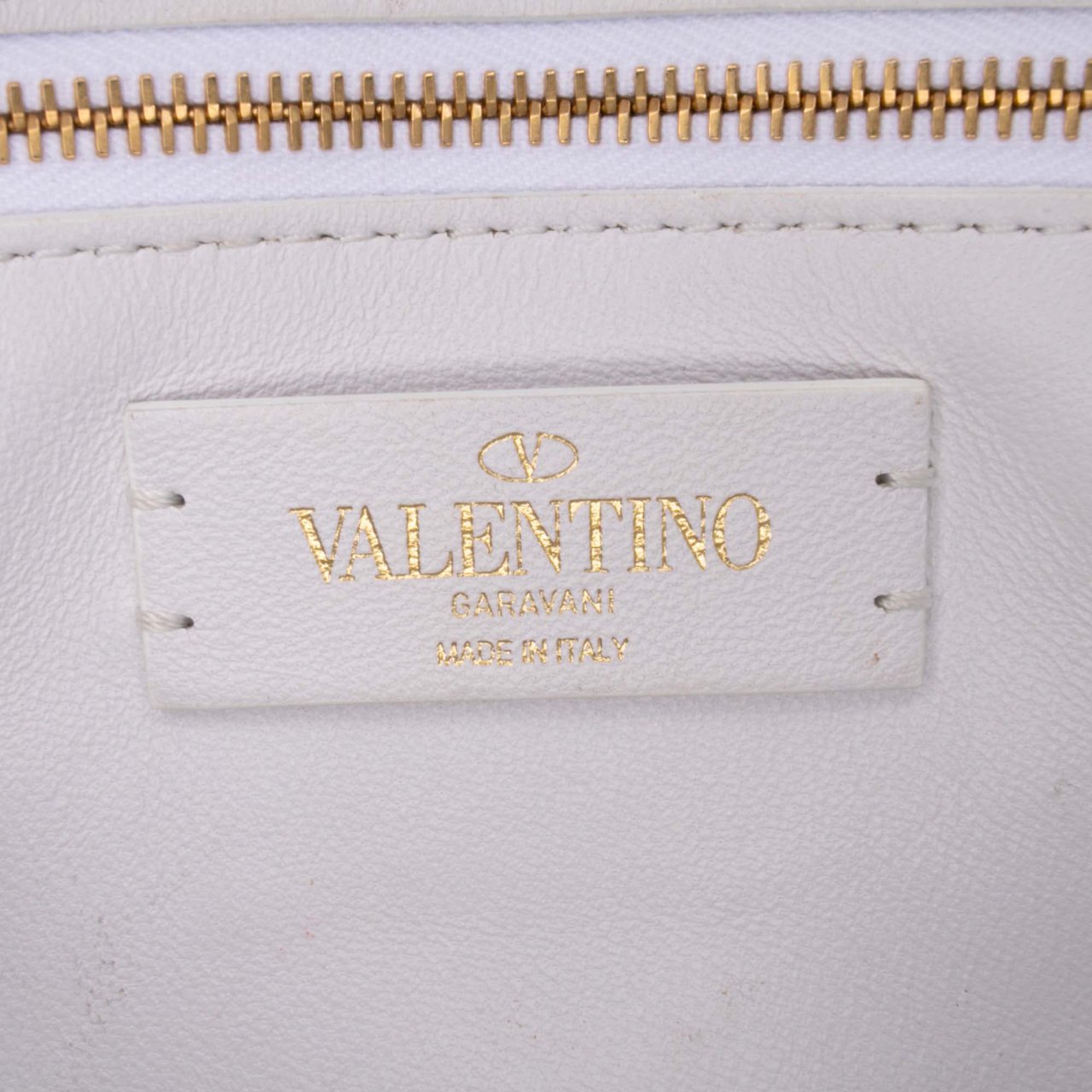 Valentino Medium PVC Roman Stud Satchel Wit