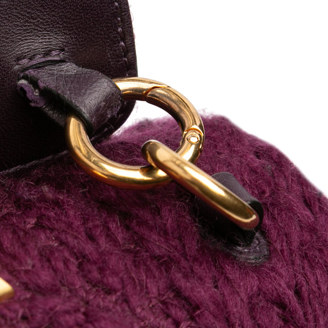 Valentino Large Knit Roman Stud Satchel Paars