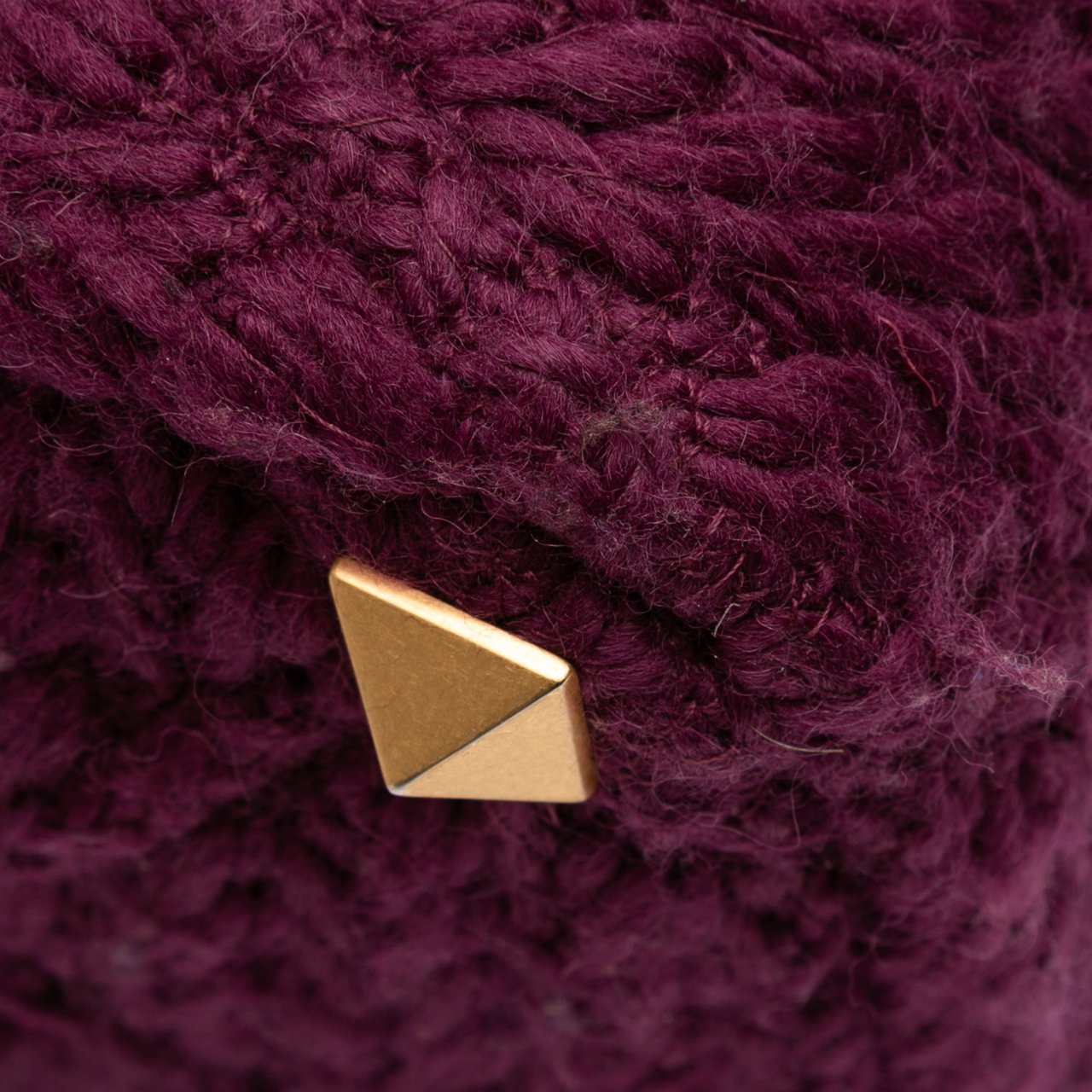 Valentino Large Knit Roman Stud Satchel Paars