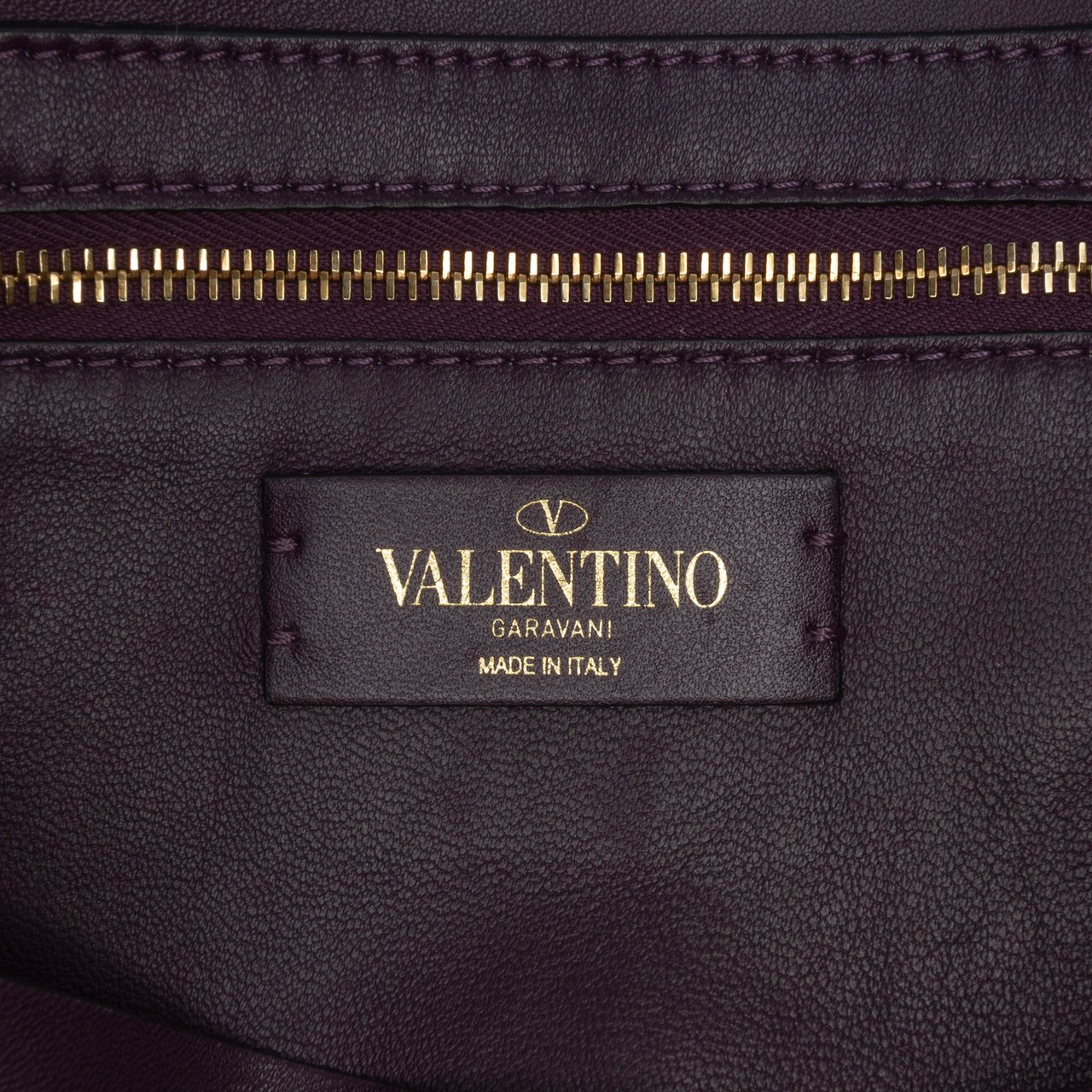 Valentino Large Knit Roman Stud Satchel Paars
