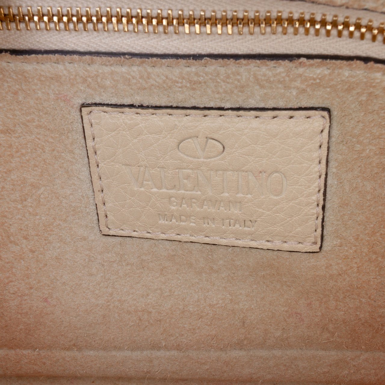 Valentino Calfskin B Rockstud Chain Shoulder Bag Bruin