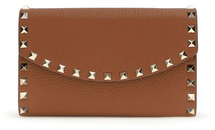 Valentino Garavani Valentino Garavani Brown Calf Leather Bos Taurus Wallet Bruin