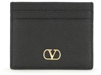 Valentino Garavani Valentino Garavani Black Calf Leather Bos Taurus Wallet Zwart