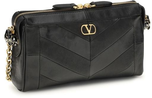 Valentino Garavani Valentino Garavani Black Lamb Ovis Aries Aries Shoulder Bag Zwart