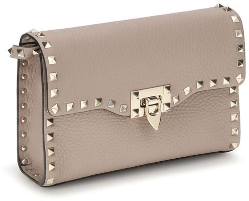 Valentino Garavani Valentino Garavani Beige Calf Leather Bos Taurus Shoulder Bag Beige