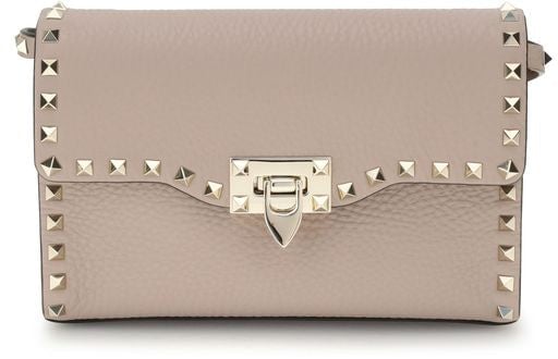 Valentino Garavani Valentino Garavani Beige Calf Leather Bos Taurus Shoulder Bag Beige