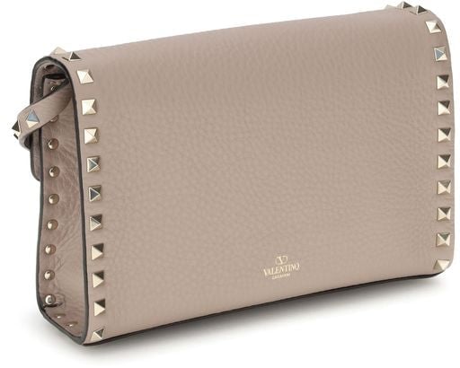 Valentino Garavani Valentino Garavani Beige Calf Leather Bos Taurus Shoulder Bag Beige