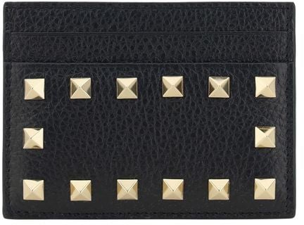 Valentino Garavani Valentino Garavani Black Calf Leather Bos Taurus Wallet Zwart
