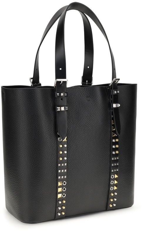 Valentino Garavani Valentino Garavani Black Calf Leather Bos Taurus Shoulder Bag Zwart