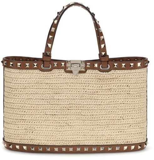 Valentino Garavani Valentino Garavani Beige Raffia Shoulder Bag Beige
