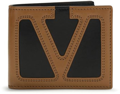 Valentino Garavani Valentino Garavani Black Calf Leather Bos Taurus Wallet Zwart