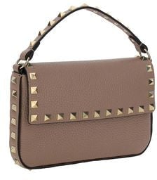 Valentino Garavani Beige Calf Leather Bos Taurus Shoulder Bag Beige