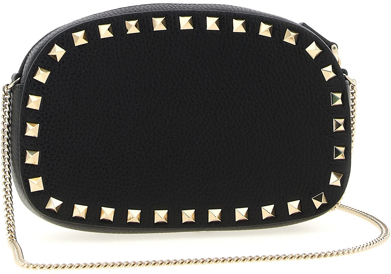 Valentino Garavani Black Calfskin Crossbody Bag Zwart