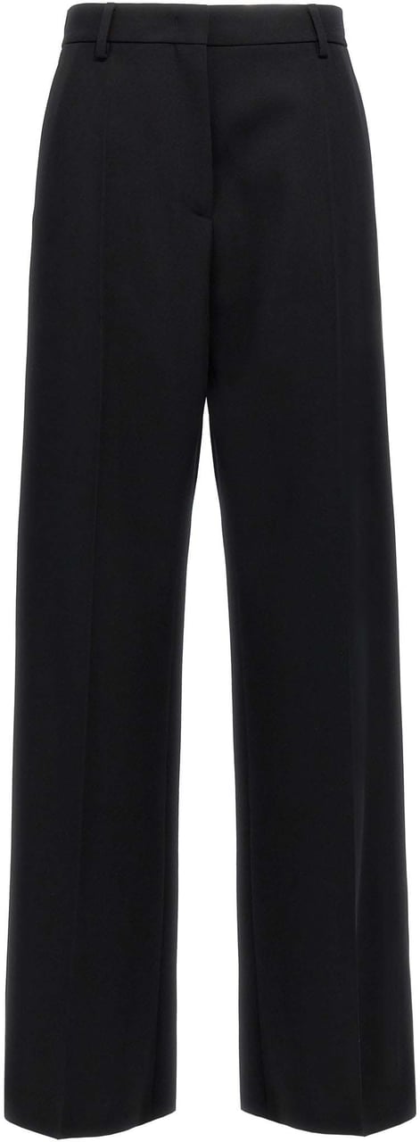 Valentino Garavani Black Virgin Wool Dress Pants Zwart