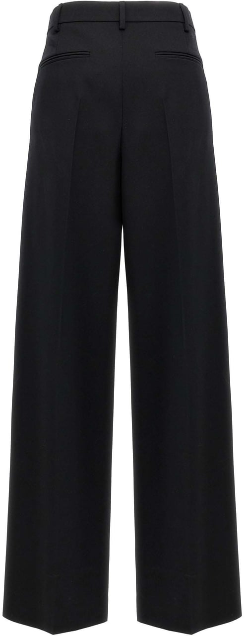 Valentino Garavani Black Virgin Wool Dress Pants Zwart