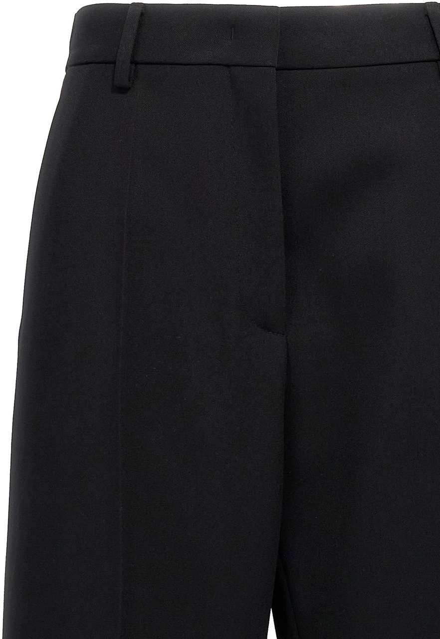 Valentino Garavani Black Virgin Wool Dress Pants Zwart