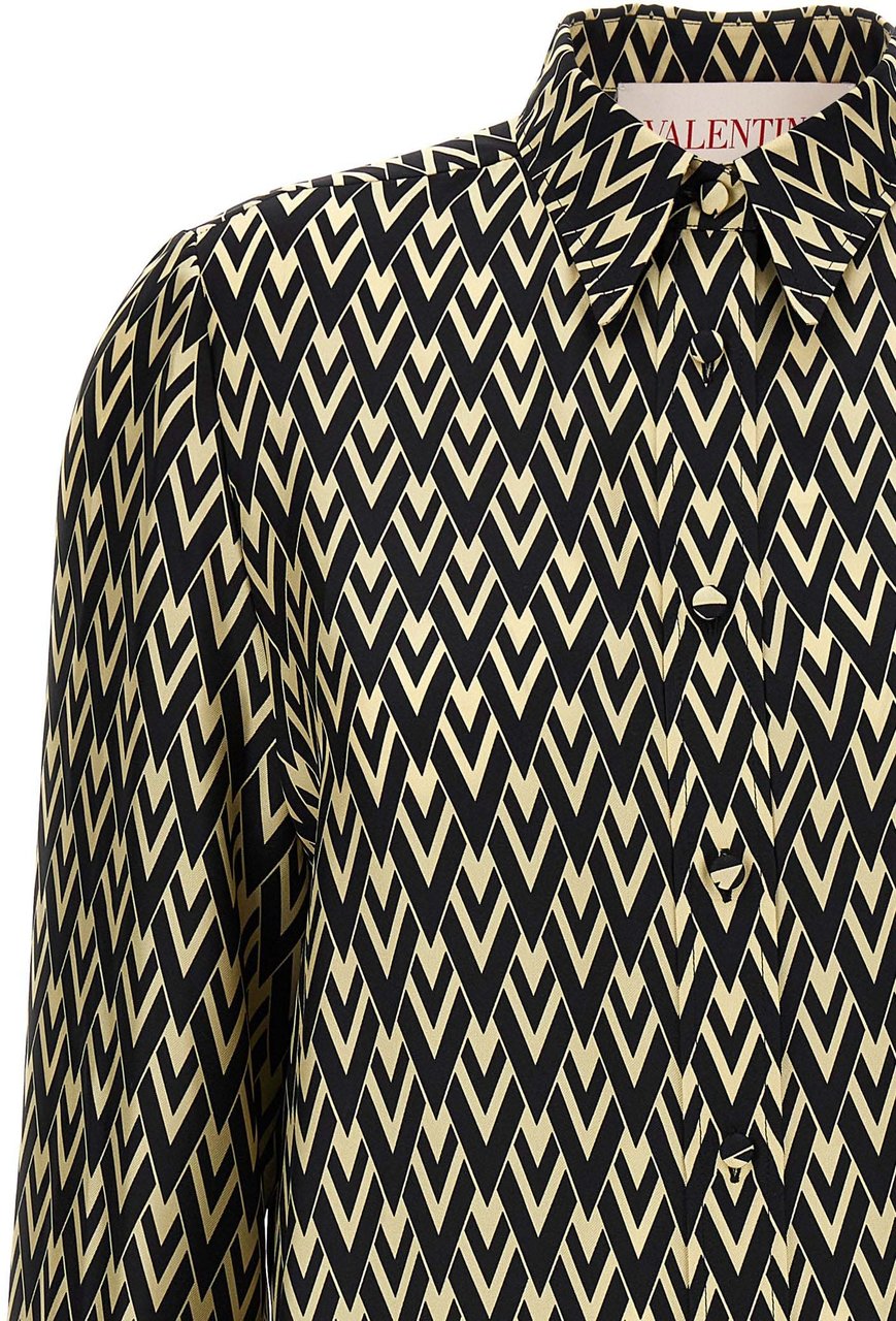 Valentino Garavani Bicolor Silk Blouse Divers