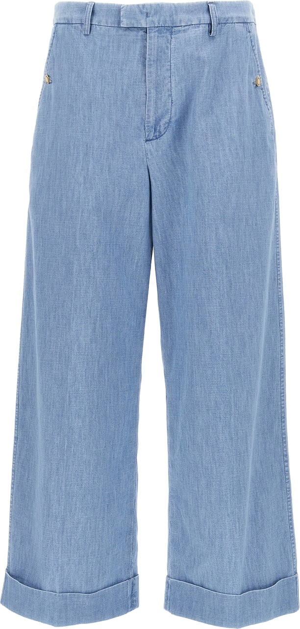 Valentino Garavani Blue Cotton Jeans Denim Blauw