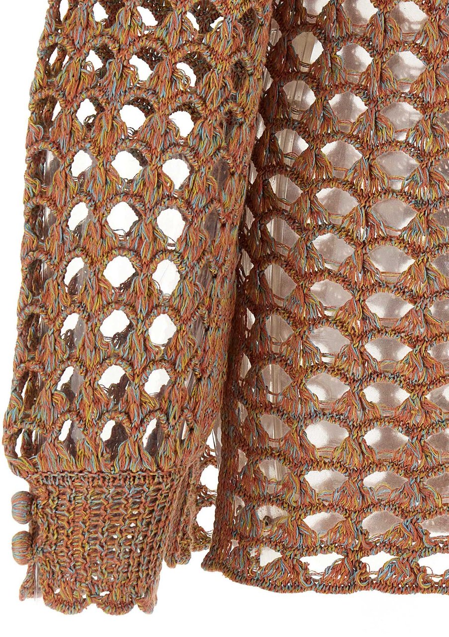 Valentino Garavani Multicolor Linen Cardigan Divers