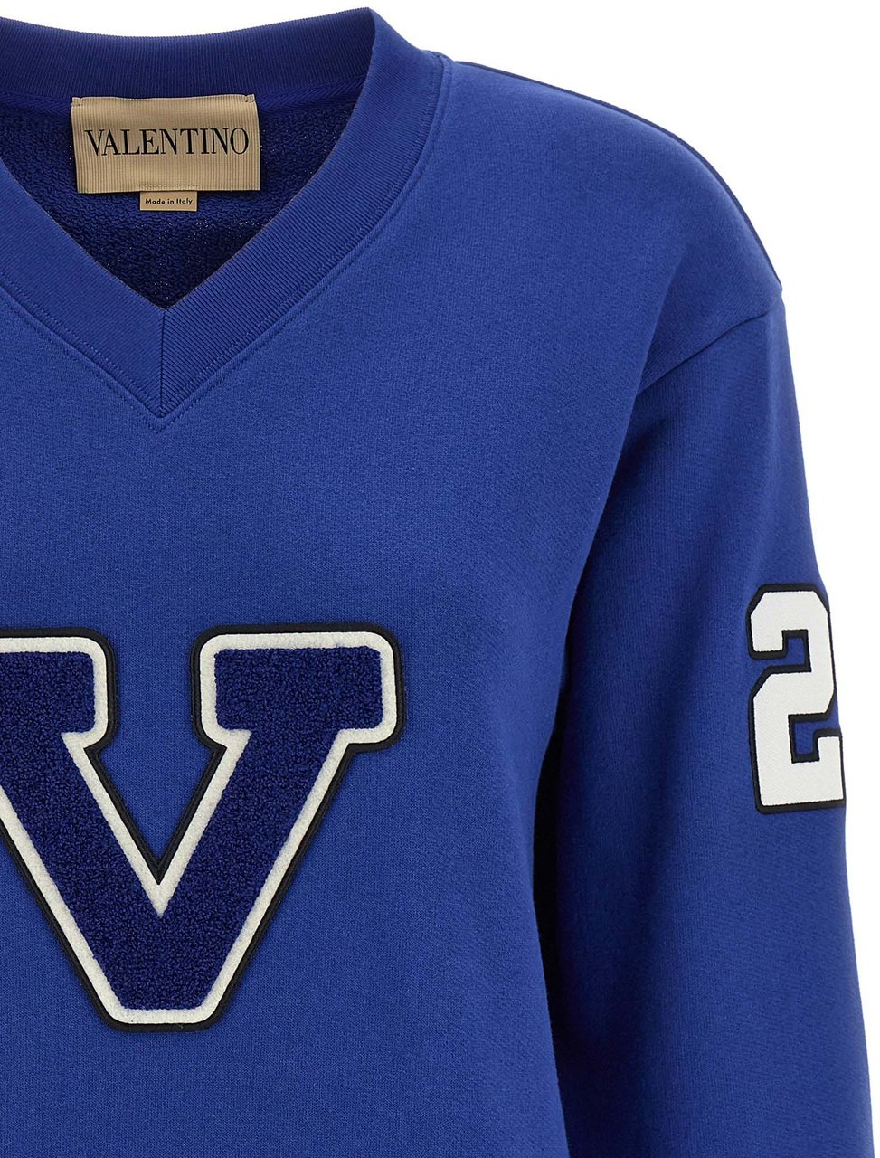 Valentino Garavani Blue Cotton Sweatshirt Blauw