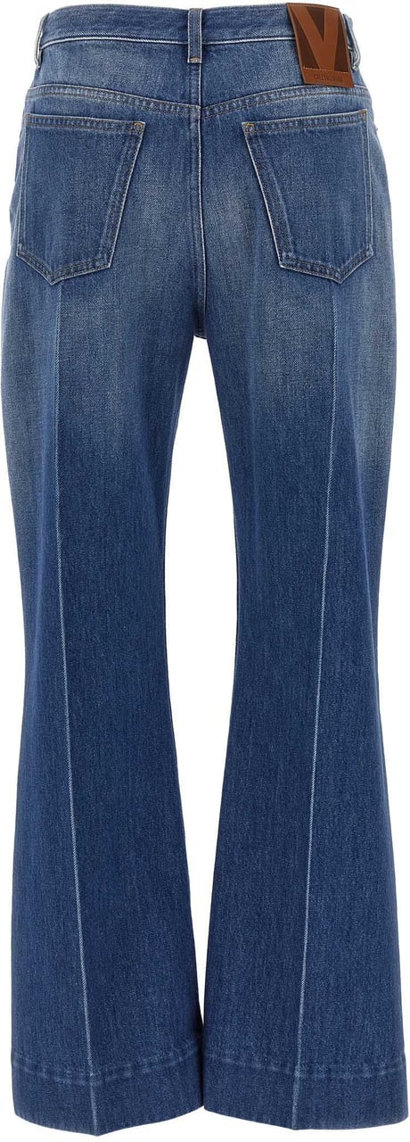Valentino Garavani Blue Cotton Flared Jeans Lichtblauw