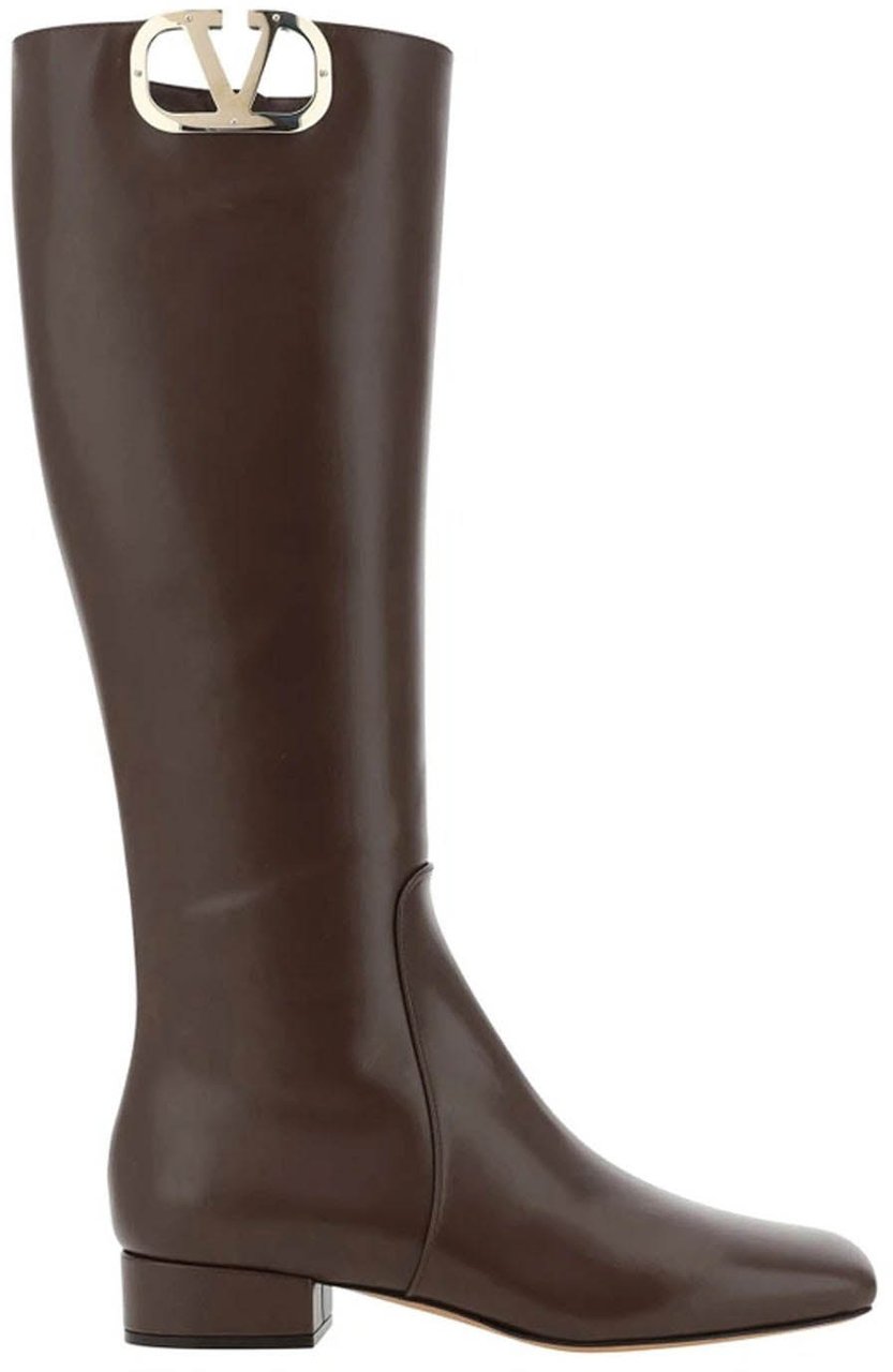 Valentino Garavani Leather Logo Boots Divers