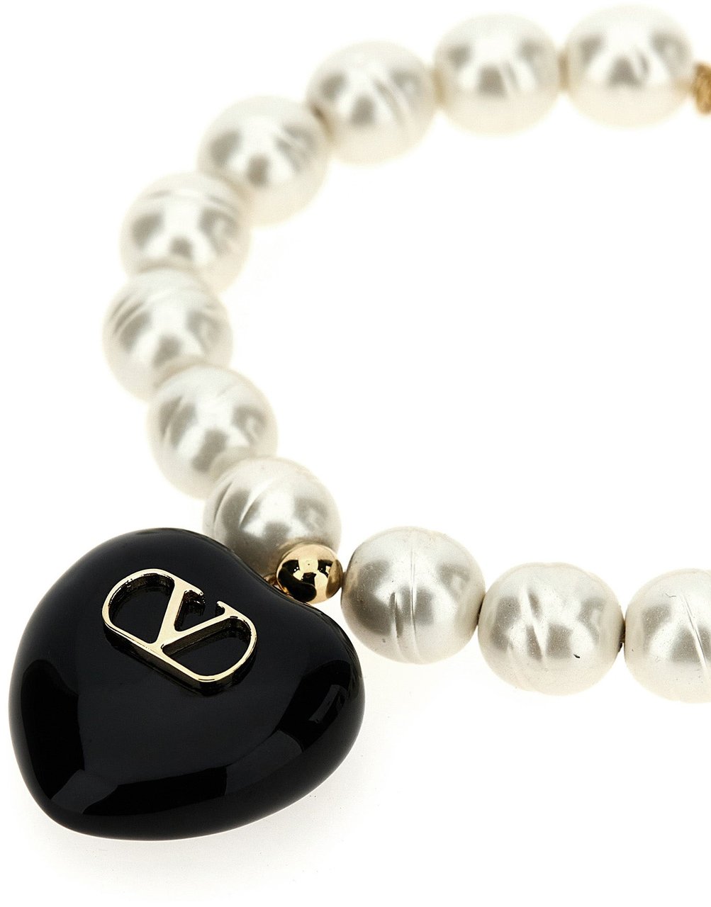 Valentino Garavani Black Brass Bracelet Zwart