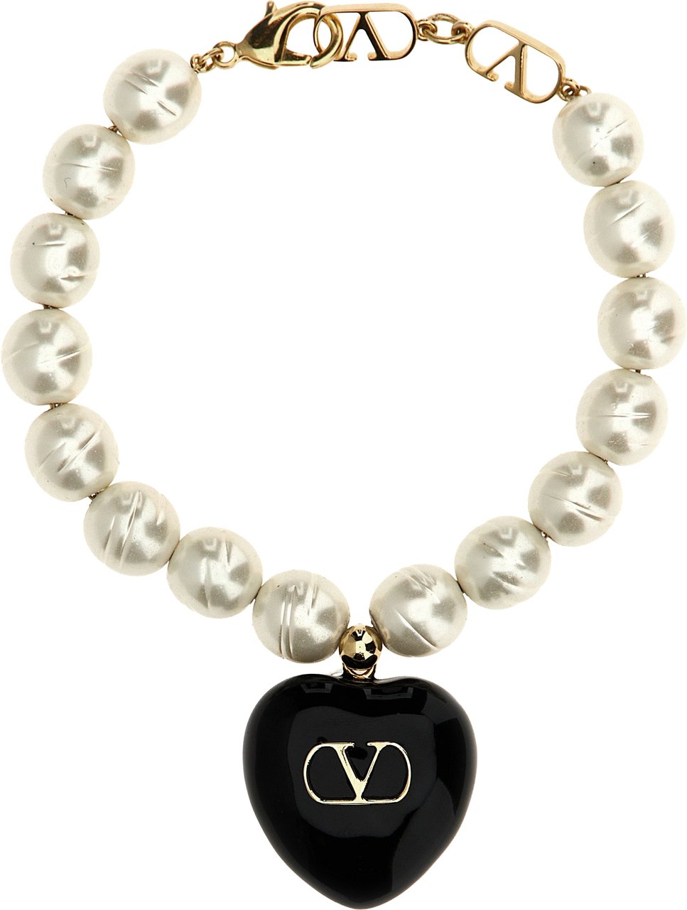 Valentino Garavani Black Brass Bracelet Zwart