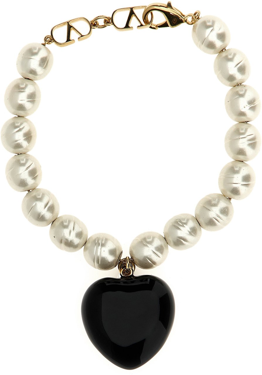 Valentino Garavani Black Brass Bracelet Zwart