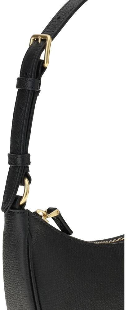 Valentino Garavani Black Calf Leather Bos Taurus Shoulder Bag Zwart