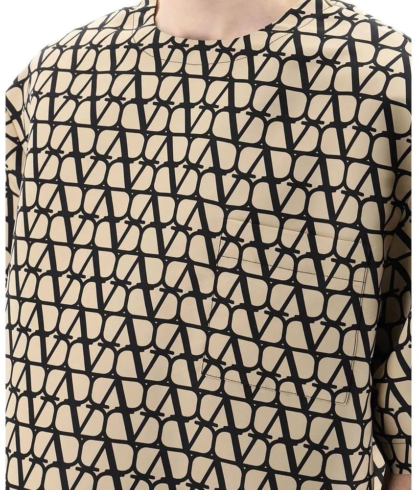 Valentino Garavani Brown Silk T-Shirt Wit