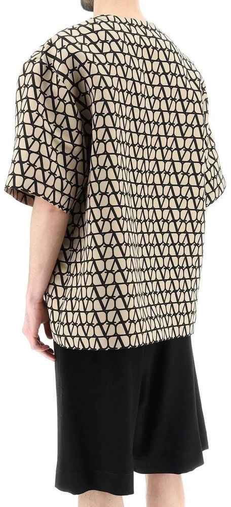 Valentino Garavani Brown Silk T-Shirt Wit