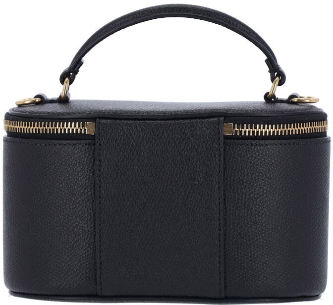 Valentino Garavani Black Calfskin "Vlogo Signature" Mini Vanity Bag Zwart
