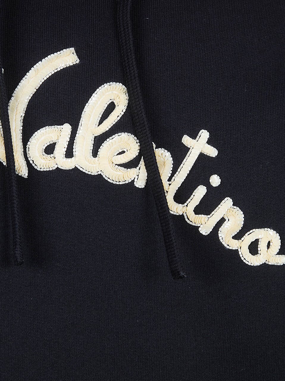 Valentino Garavani Relaxed Fit Cotton Jersey Hoodie Zwart