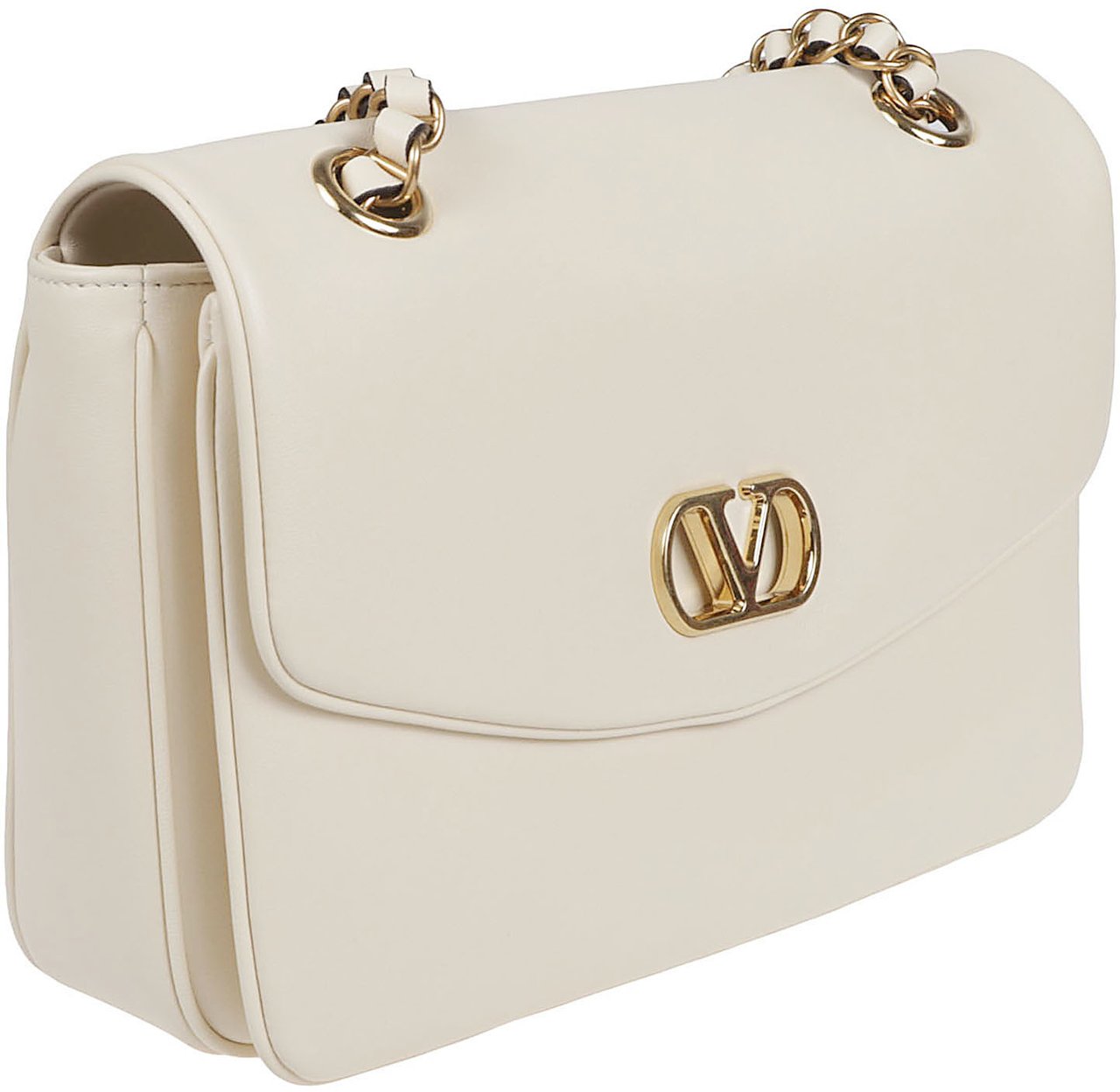 Valentino Garavani Medium White Nappa Leather Djuna Bag Wit
