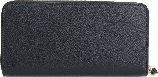 Valentino Garavani Black Vlogo Signature Zip Leather Wallet Zwart