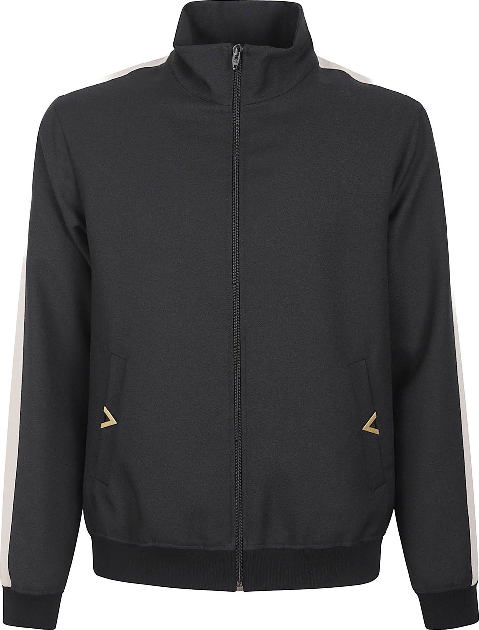 Valentino Garavani Black Knit Sweater with Zip Front Zwart