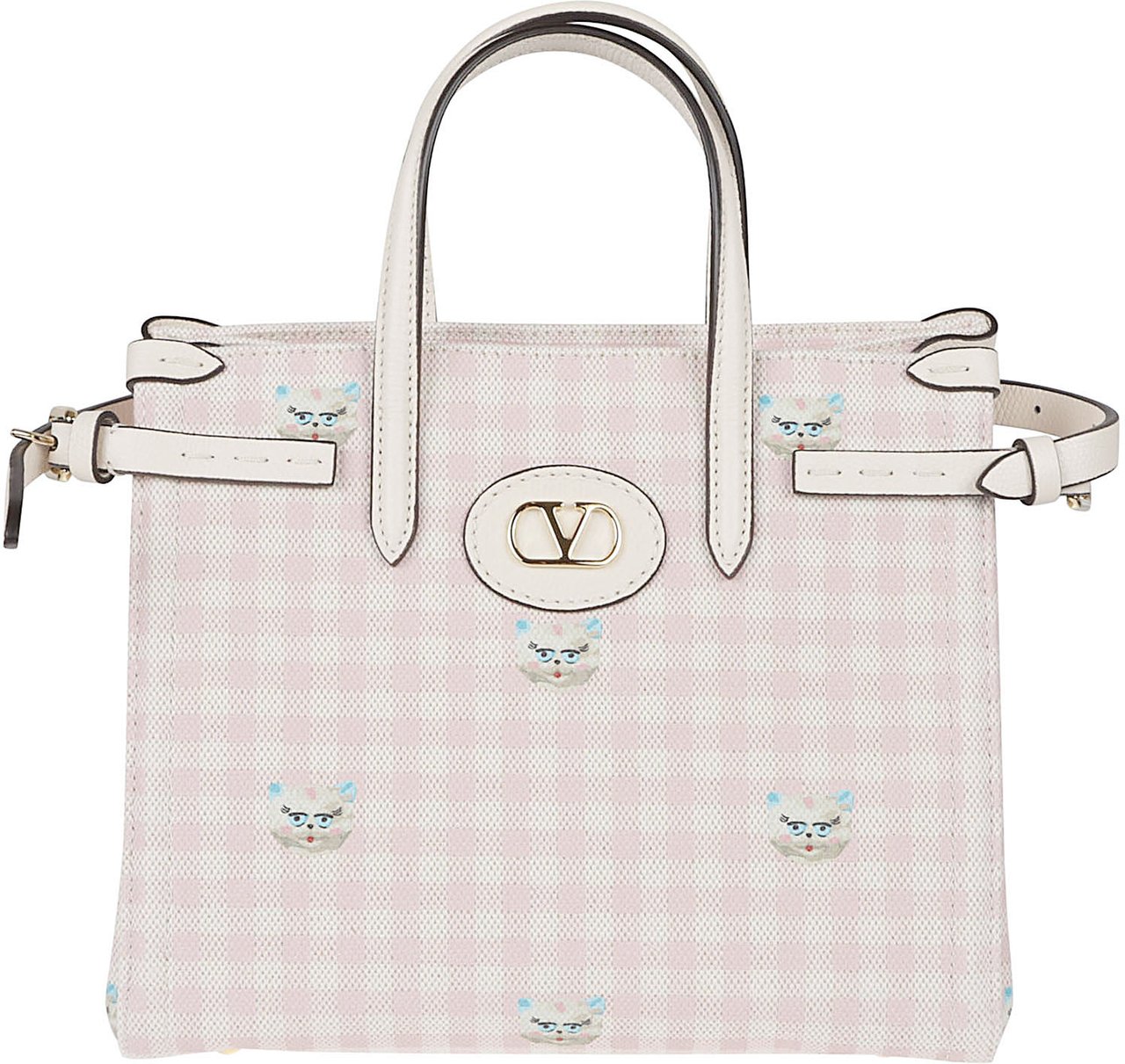 Valentino Garavani Structured Canvas Shopping Bag Wit