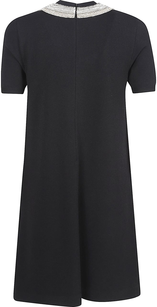 Valentino Garavani Embellished Collar Mini Dress Zwart
