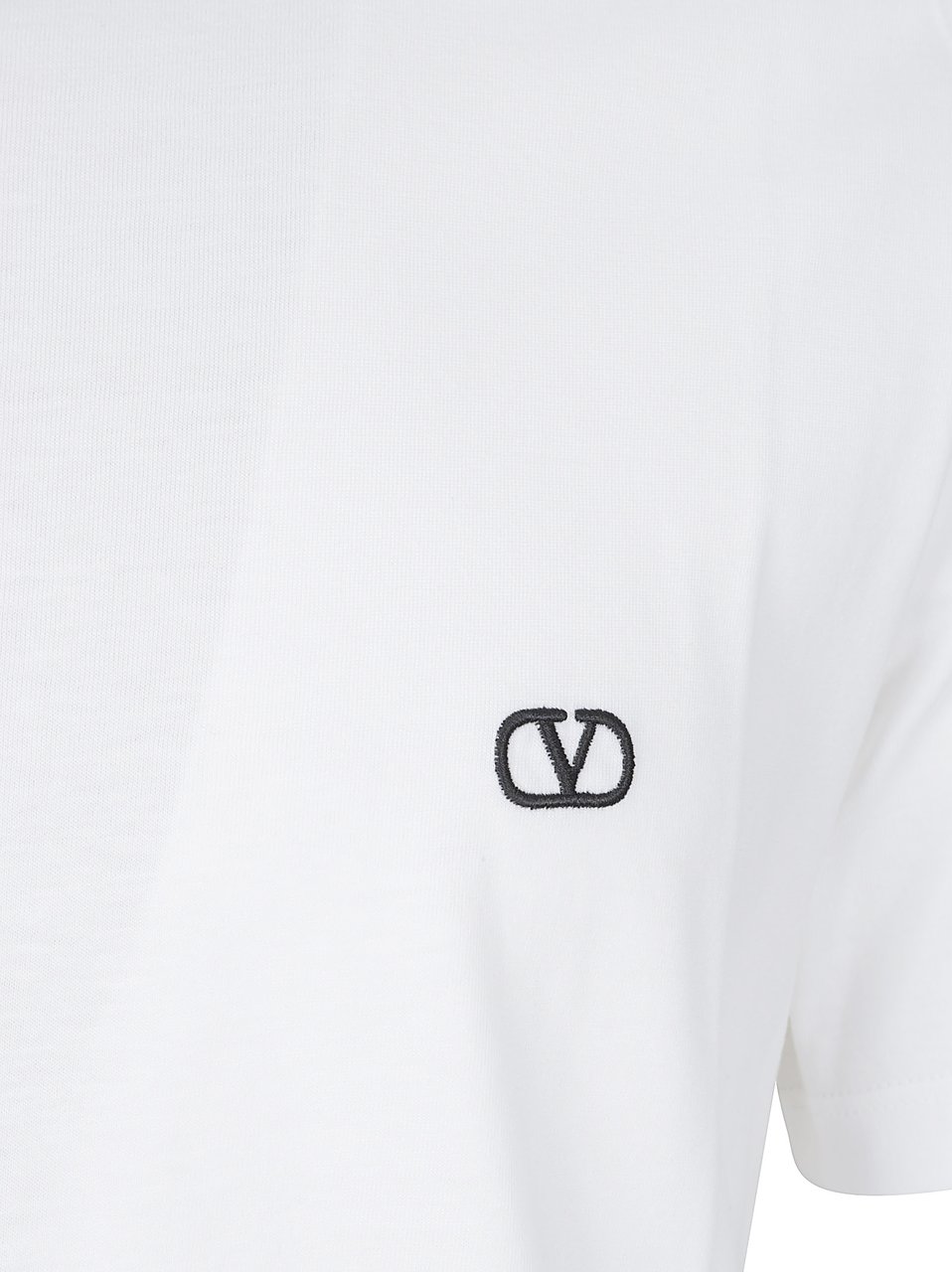 Valentino Garavani Signature Embroidered Cotton T-Shirt Wit