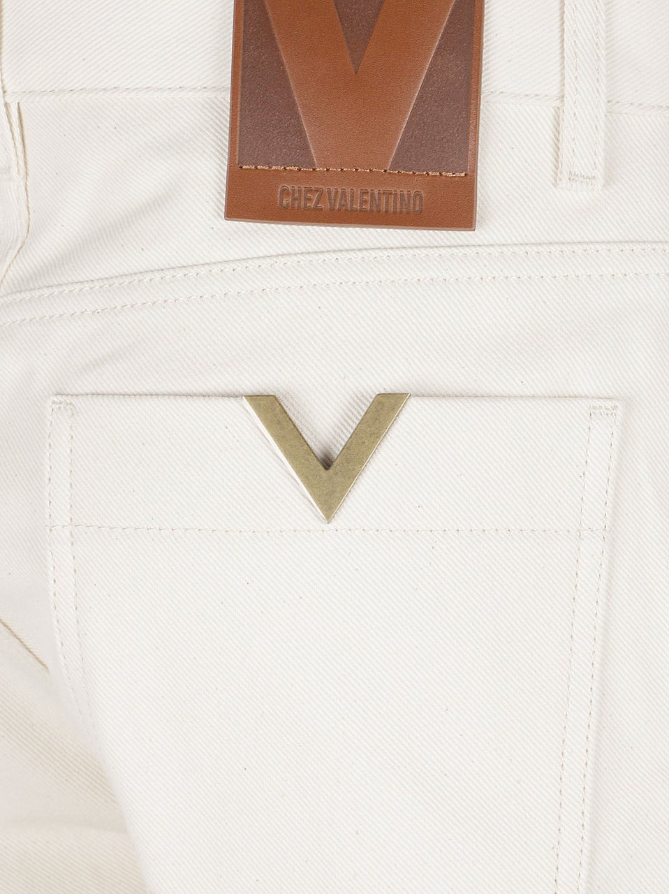 Valentino Garavani Straight-Leg Ivory Jeans Wit