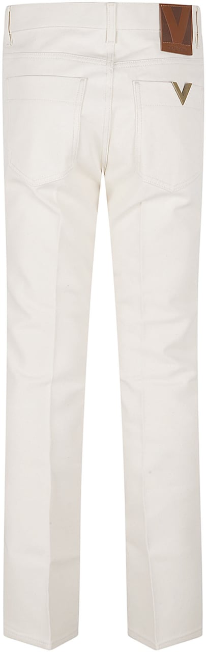 Valentino Garavani Straight-Leg Ivory Jeans Wit