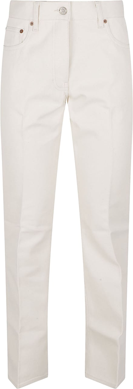 Valentino Garavani Straight-Leg Ivory Jeans Wit